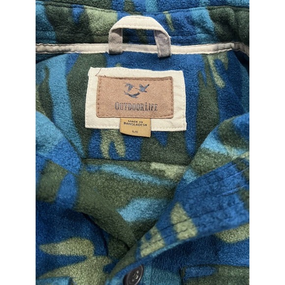 Outdoor Life Jacket Mens Small Camoflauge Fleece Button Up Hunt Winter Fall - Picture 6 of 8